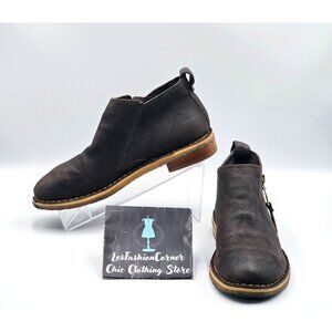 UGG Women's Dark Brown Leather Clementine Shearling Leather Ankle Boot Sz 7 2953